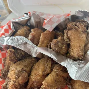 Honey garlic and lemon pepper wings.