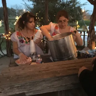 Corn in a cup station