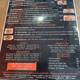 Menu back