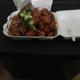 Loaded box! Orange and sesame chicken