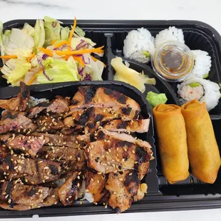 Chicken Bento with egg rolls and CA roll!!