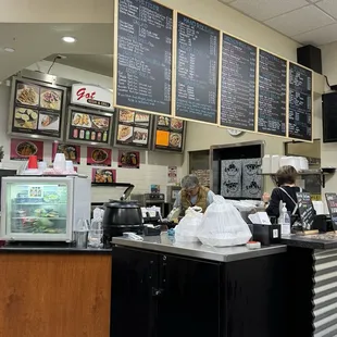 the counter and menus