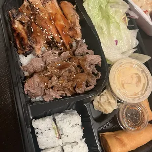Beef and Chicken Bento box