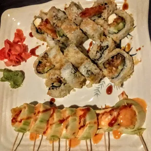 Crunch, softshell crab &amp; got1 rolls