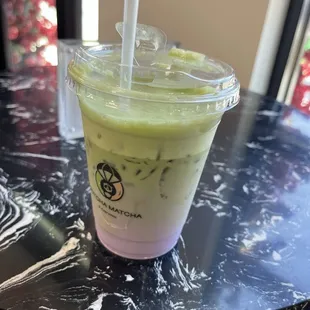 a cup of matcha and espresso