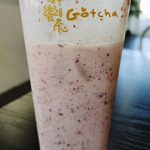 Owner/manager offered this complimentary purple rice and house made probiotic yogurt treat in a heart shaped cup.