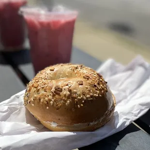 Everything Bagel with cream cheese