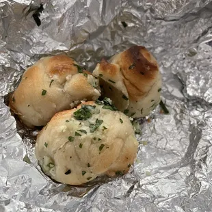 4 Garlic Knots, already ate one