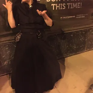 Anna retelling a ghost story and entertaining the group with her brilliant stories and historical "fun facts".