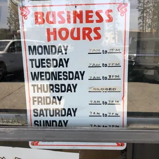 Their new hours!