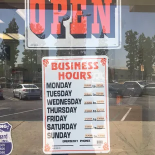 Their new business hours come and check us out!