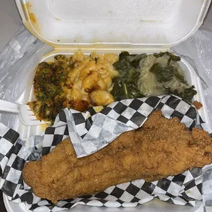 Catfish with green and Mac