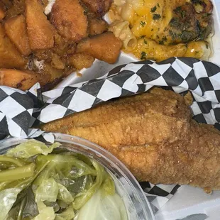 11. Fried Catfish with yams &amp; Mac cheese 10.30.24