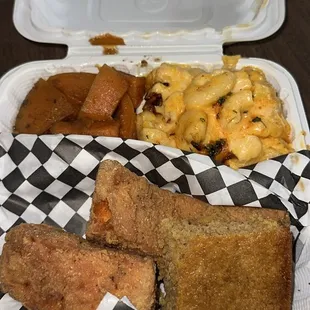 Fried salmon 2. Macaroni and Cheese &amp; 1. Candied Yams