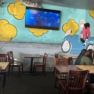 Dinning area with TV