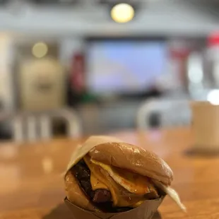 Burger and Olympics on the big screen. Go USA!