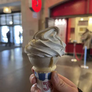 4/9/2024 salted caramel + fior di latte soft serve swirl