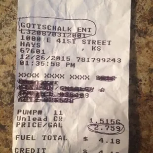 Recent receipt of a customer that didn't pay close enough attention!