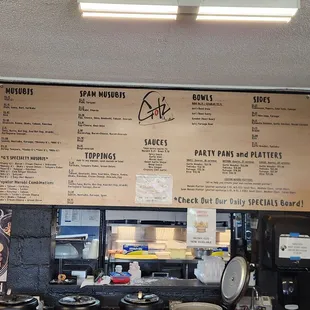 Large and easy to read menu