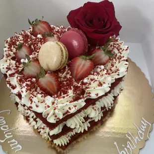 a heart shaped cake