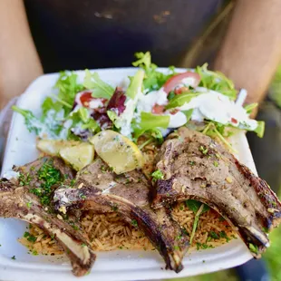 new item LAMB CHOPS OVER RICE