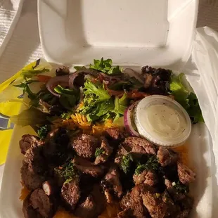 Lamb Kabob over Rice