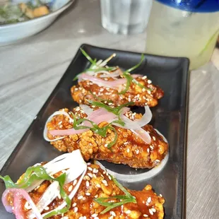 chicken wings and fried chicken, food