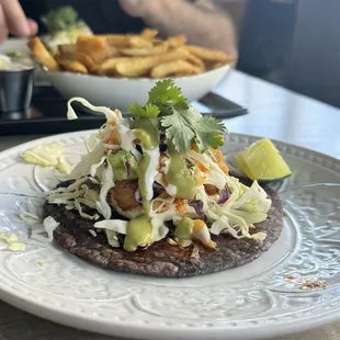 Fish tacos and house fries