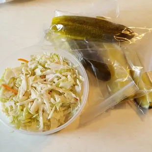 Slaw and pickles