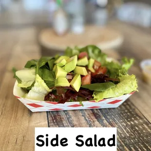 a side salad in a basket