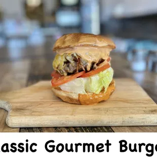 a classic gourmet burger