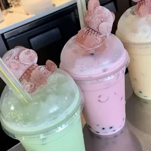 three different drinks
