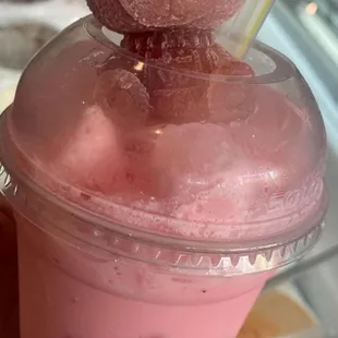 Boba Tea, Strawberry with a Strawberry Bear~