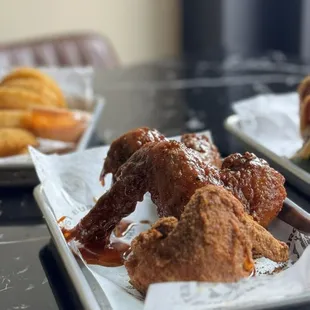 chicken wings and fried chicken, food
