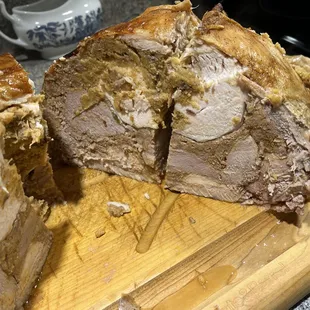 Here is what the turducken looks like cut open.