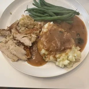 Deboned stuffed chicken with shrimp and rice dressing, cooks in an hour.  10/10 easy &amp; delicious.