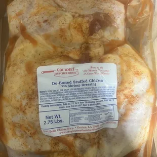 De-boned chicken with shrimp