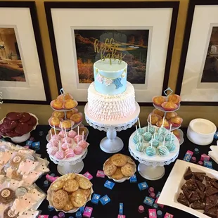 Top view of my amazing dessert table