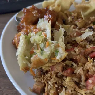 Disgusting cabbage and ginger spring roll.