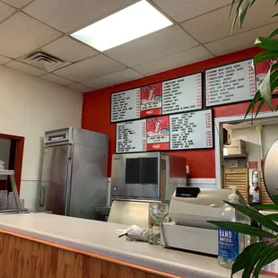 the counter and menus