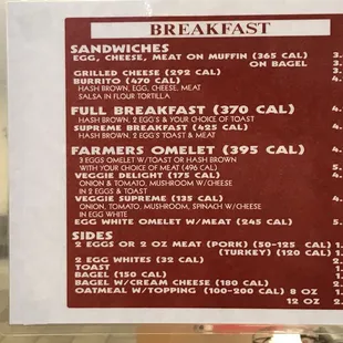 Breakfast Menu