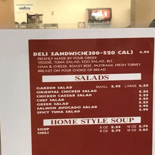 Sandwiches Salads and soup