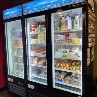 a display of frozen food