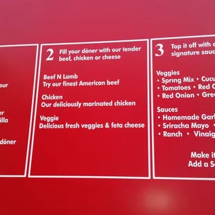 Good menu with plenty of options