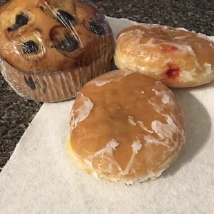 Blueberry Muffin &amp; 2 Strawberry Filled Donuts