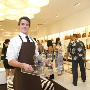 At your service -- Tray passed drinks at Passport to Luxury.