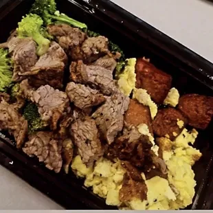 Steak and hot link breakfast-keto