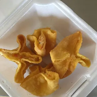 Crab Rangoon - 4/6 dumplings left.  Good but nothing spectacular