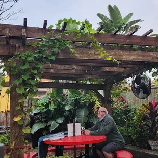 a man sitting at a table