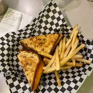 Grilled cheese and fries.